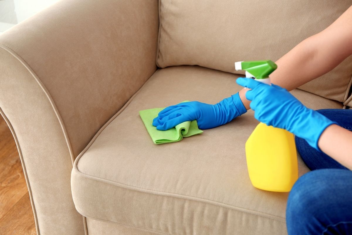 limpar sofá a seco