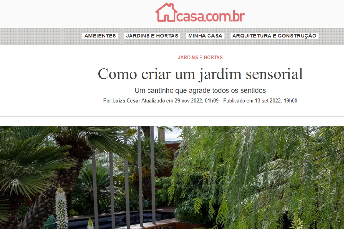 Reportagem sobre jardim sensorial (Foto: Reprodução Portal Abril)