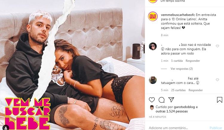Anitta e Gui Araújo terminam relacionamento (Foto: Reprodução/Instagram Vem me buscar Hebe)