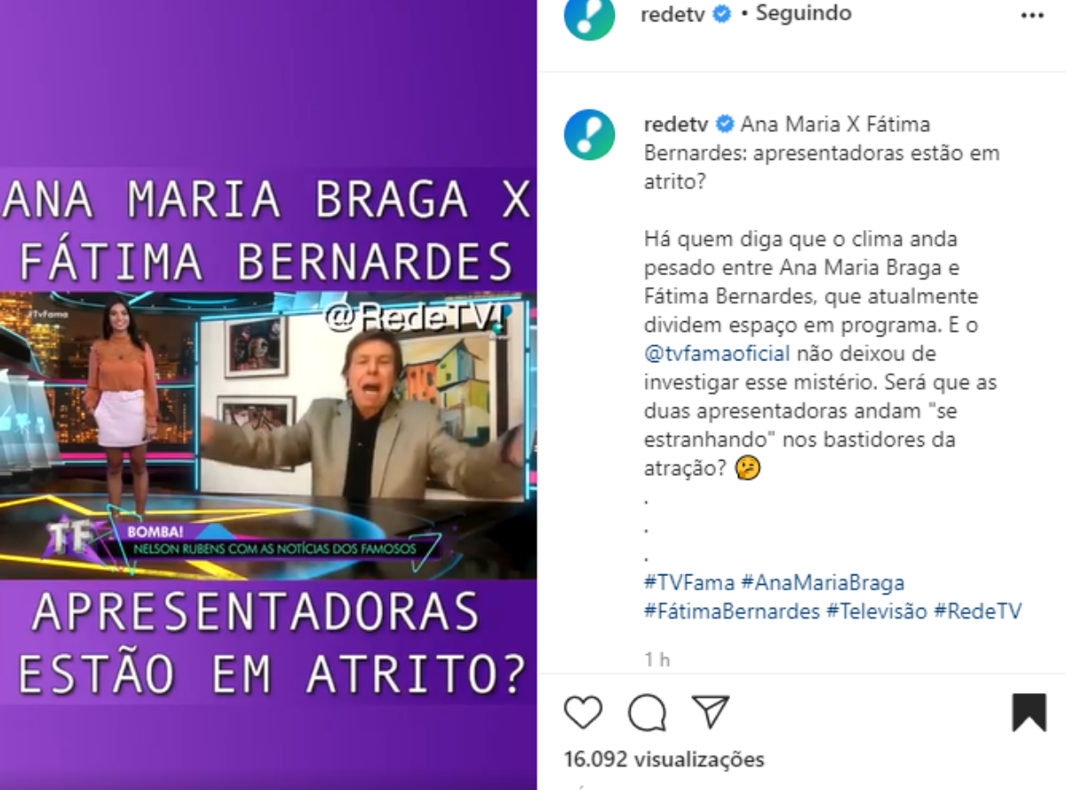 Ana Maria Braga e Fátima Bernardes - Imagem Reprodução Instagram
