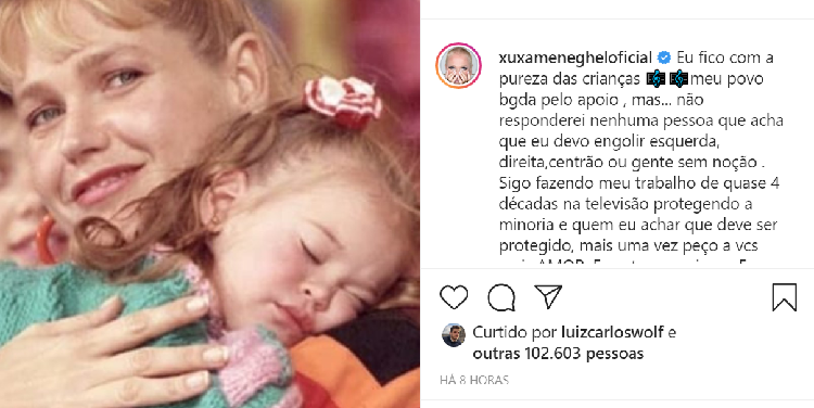 Imagem reproduzida do Instagram de Xuxa Meneghel