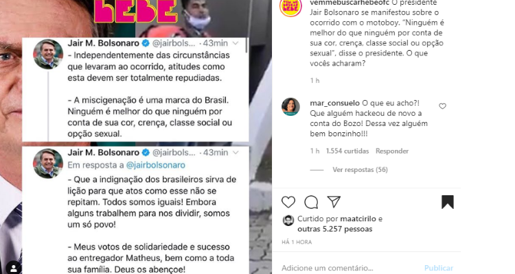 Jair Bolsonaro - Imagem Reprodução Instagram