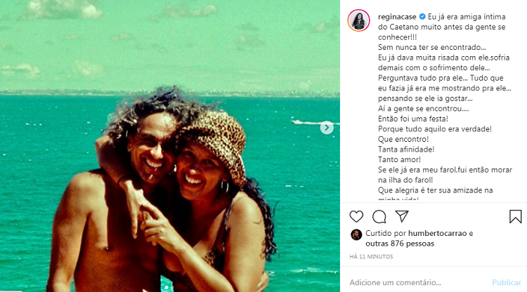 Regina Casé e Caetano Veloso / Reprodução instagram