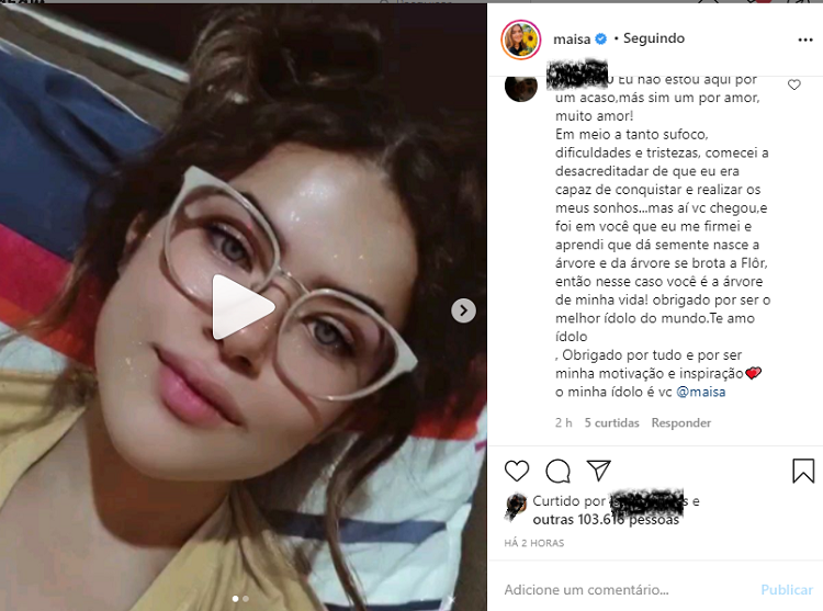Reprodução do instagram de Maísa Silva