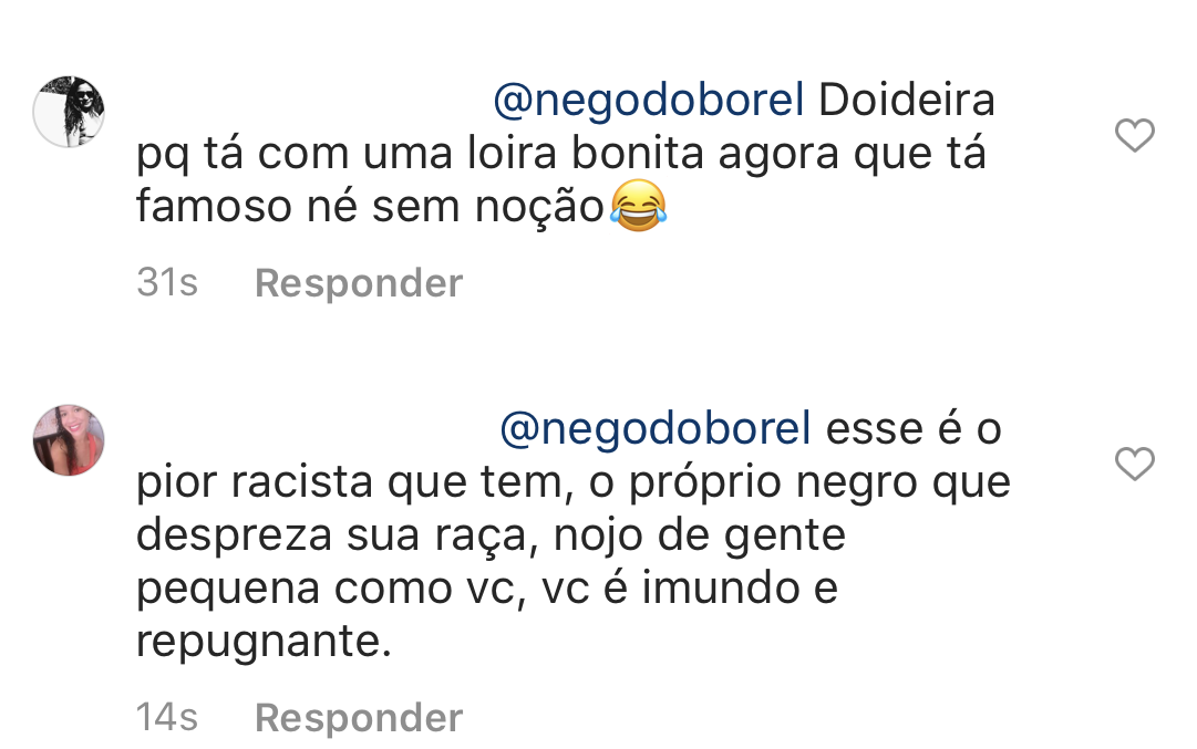 Nego do Borel é detonado por internautas (Foto: Reprodução/Instagram)