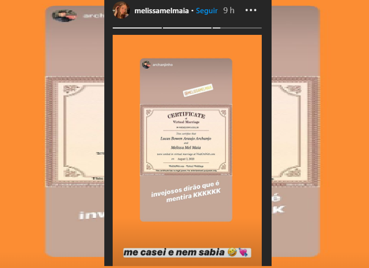 Reprodução do Instagram da Mel Maia