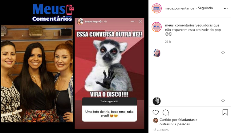 Evelyn Regly se recusa a postar foto ao lado de Bianca Andrade (Foto: Reprodução/Instagram)