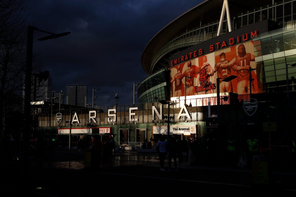 Emirates Stadium, palco de Arsenal x Crystal Palace pela Premier League. Foto: Divulgação / Reprodução Twitter @Arsenal