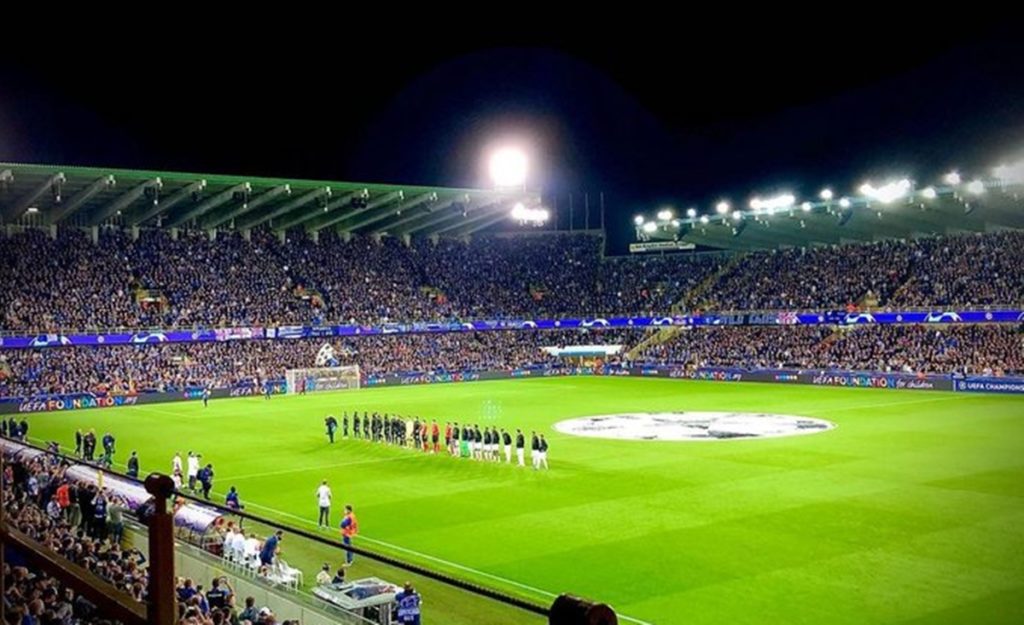 Estádio Jan Breydel, palco de Club Brugge x Manchester City. Foto: Divulgação / Reprodução Twitter @ClubBrugge
