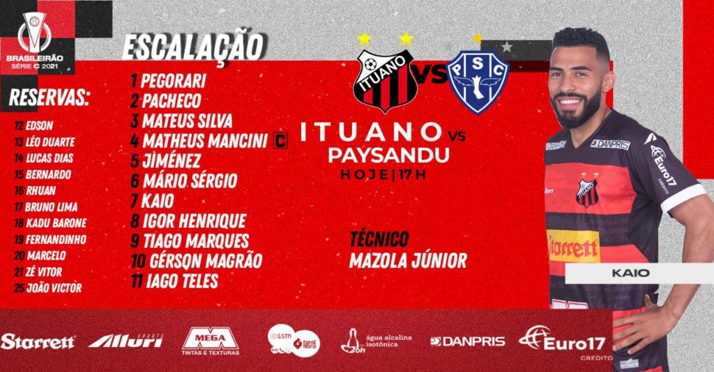 Futebol ao vivo: Ituano recebe Paysandu para melhorar na chance de acesso a Série B / Reprodução: Twitter
