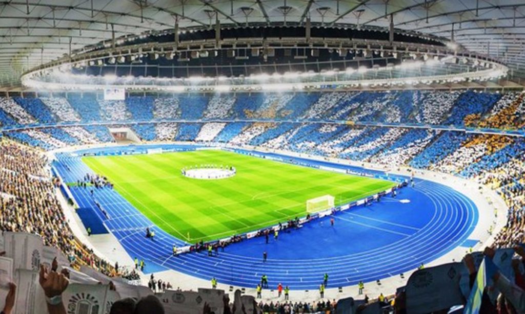 Estádio NSC, palco de Dynamo Kiev x Barcelona. Foto: Divulgação / Reprodução Twitter @dynamokyiven