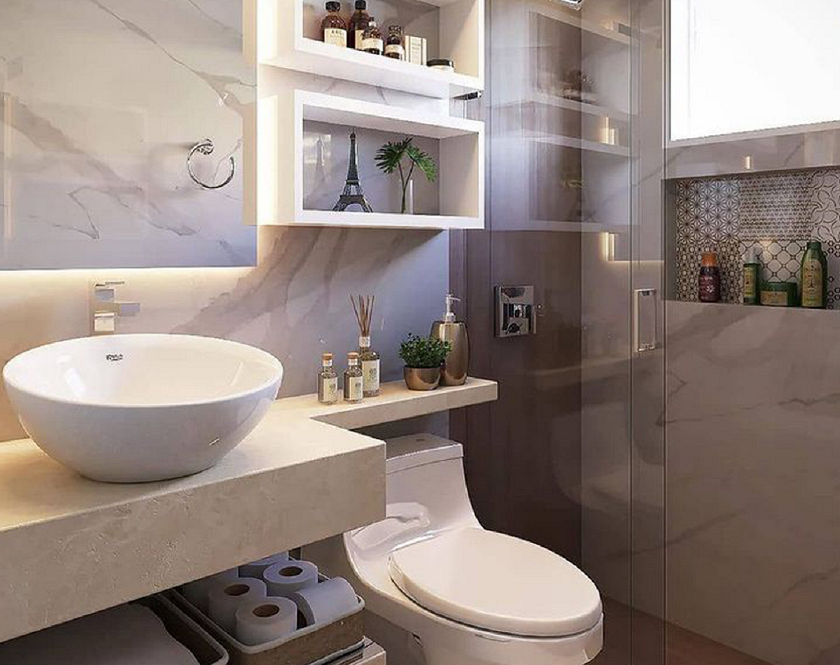 Como decorar um banheiro pequeno? Confira dicas valiosas para aproveitar o espaço da melhor forma possível/ Reprodução de imagem do Facebook de Signa Interiores