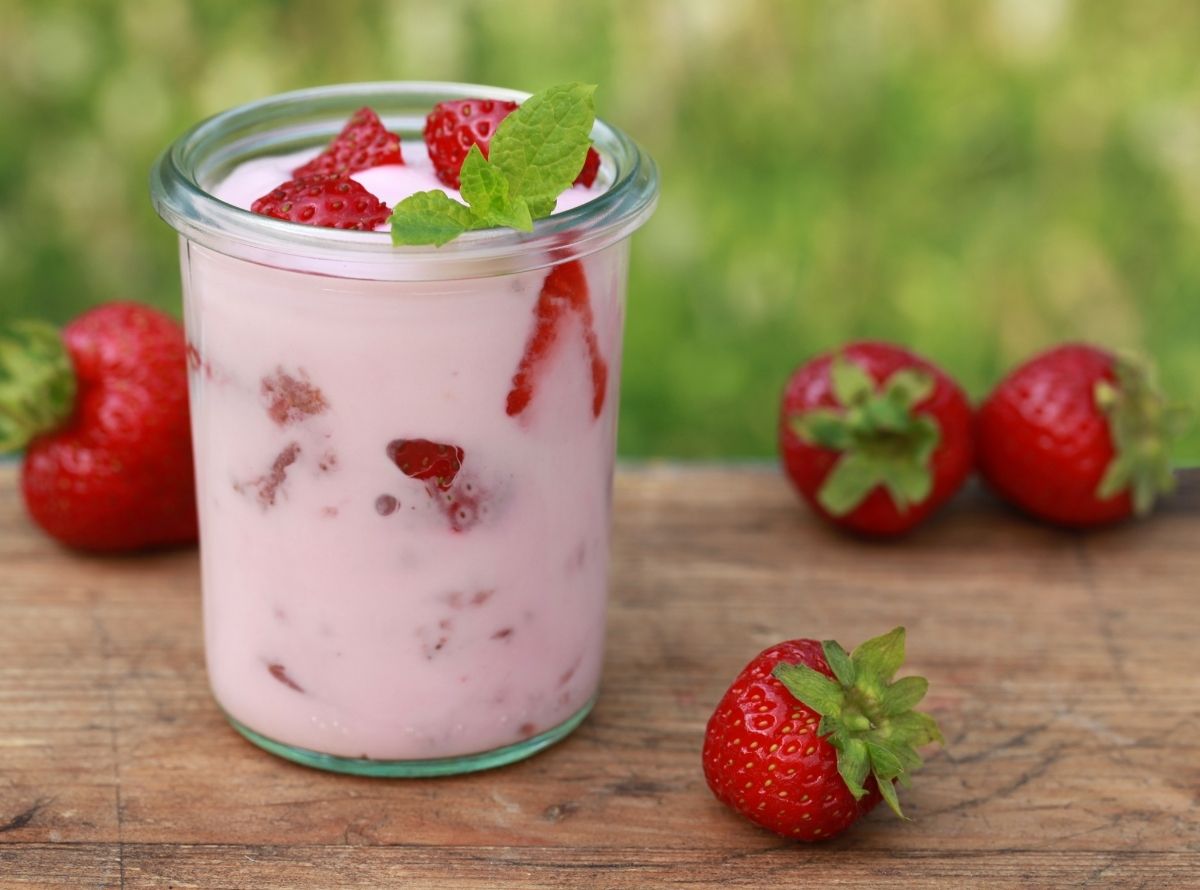 iogurte caseiro com apenas 3 ingrediente - Imagem Ilustração