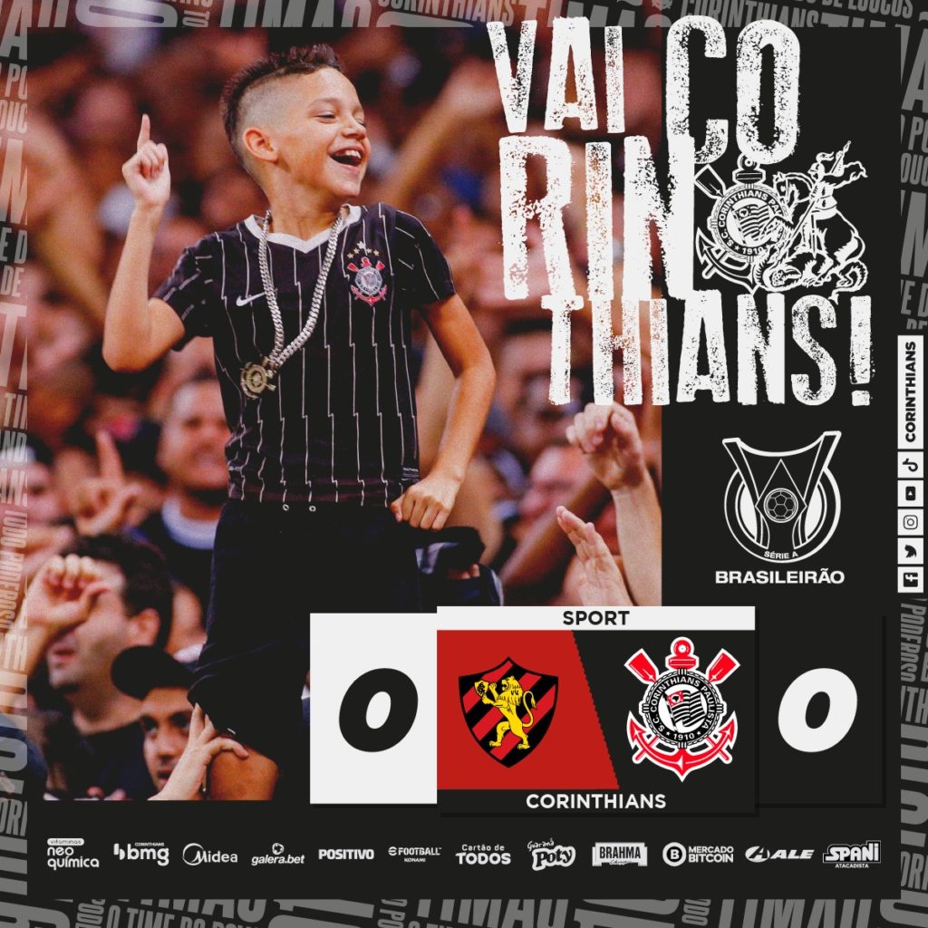 Futebol ao vivo; embalado Sport recebe Corinthians em busca de saída do z4, confira as escalações / Crédito de Imagem: Twitter
