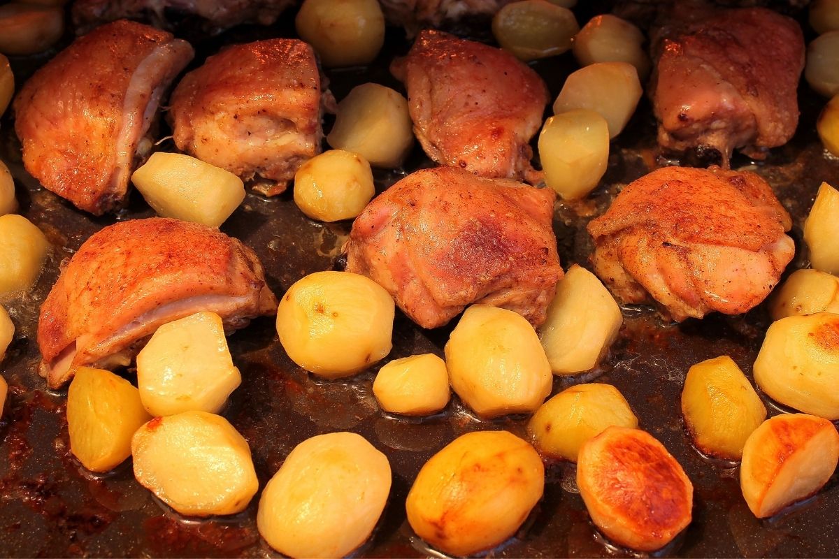 coxa de frango assada com batatas