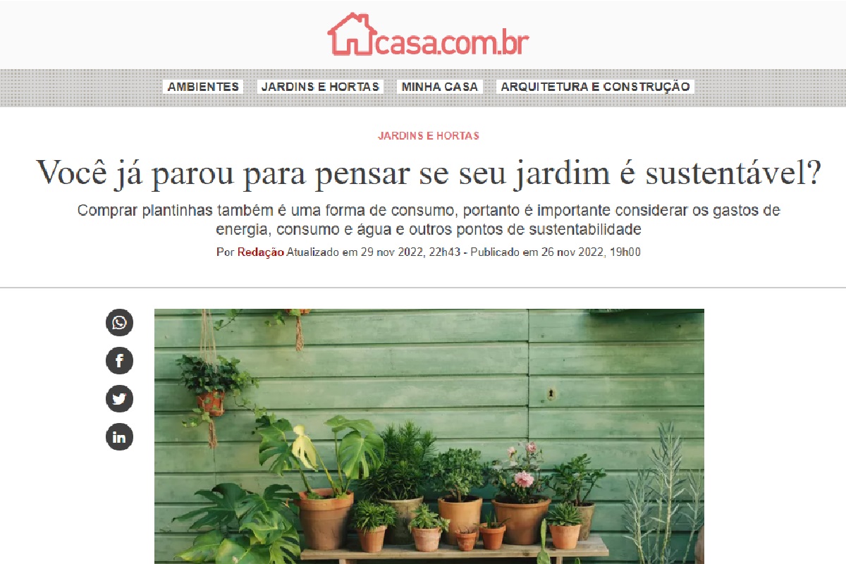 Reportagem Jardim Sustentável (Foto: Reprodução Portal Abril)