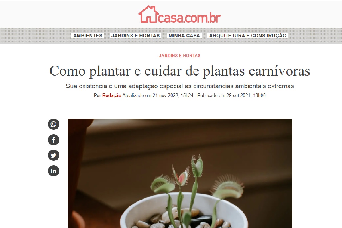 Reportagem sobre plantas carnívoras (Foto: Reprodução Abril)