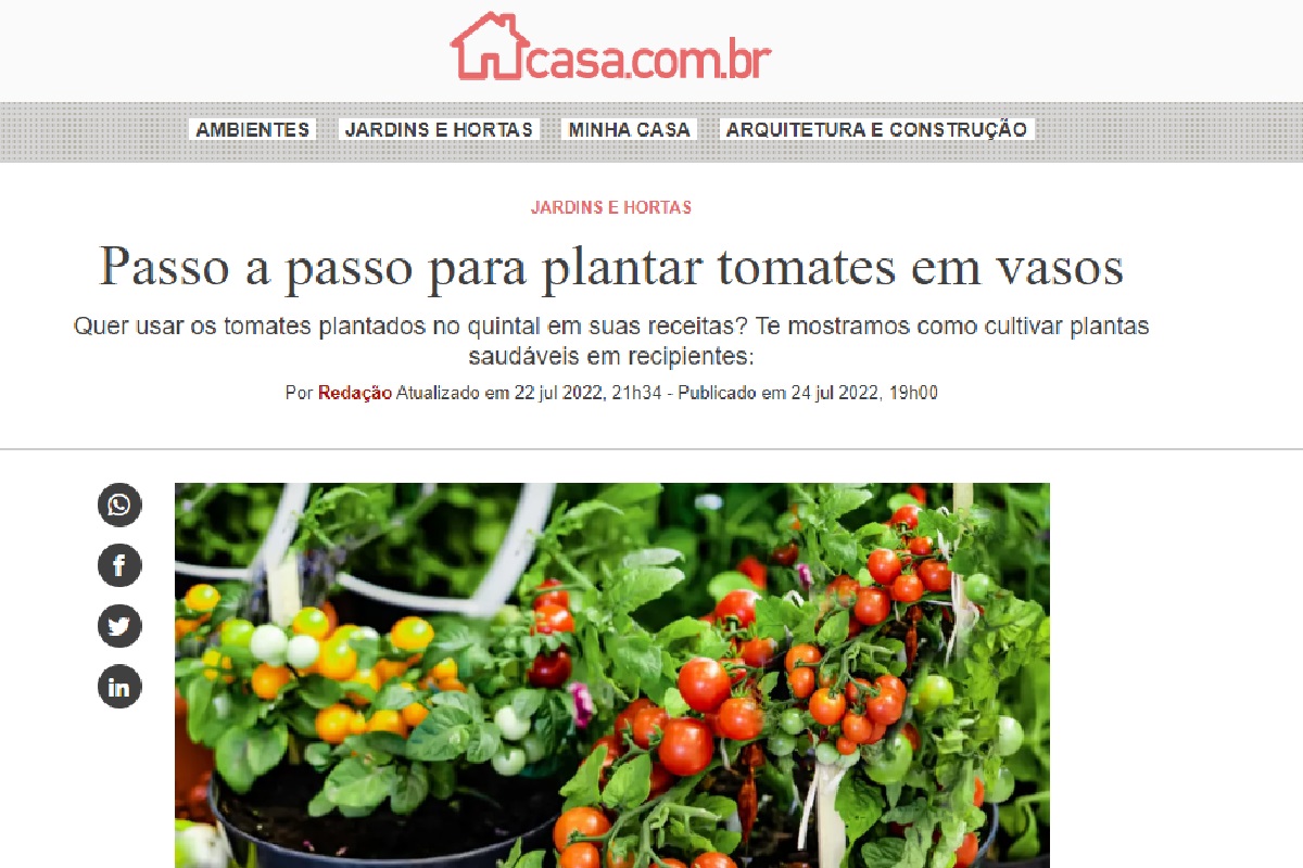 Reportagem sobre tomates (Foto: Reprodução Portal Abril)