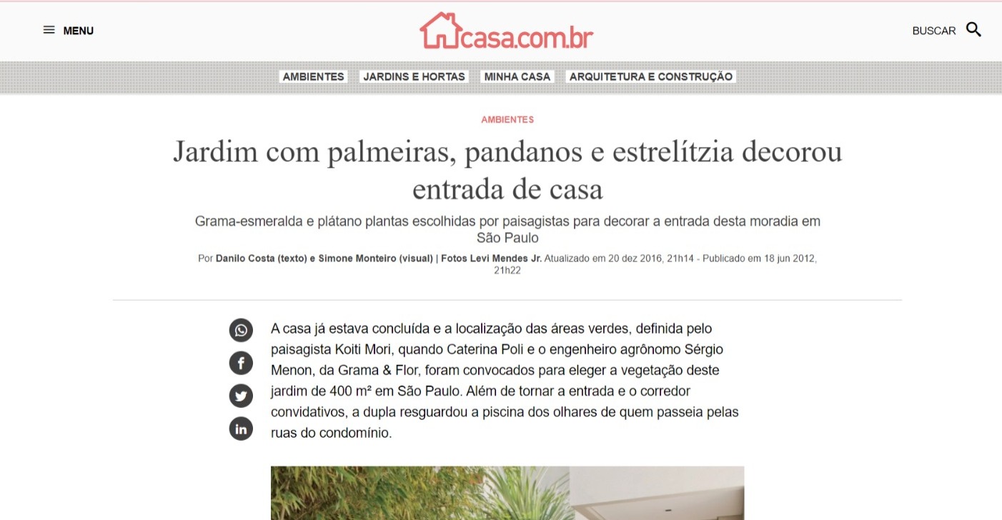 Print do site Casa Abril - Palmeiras e Jardins