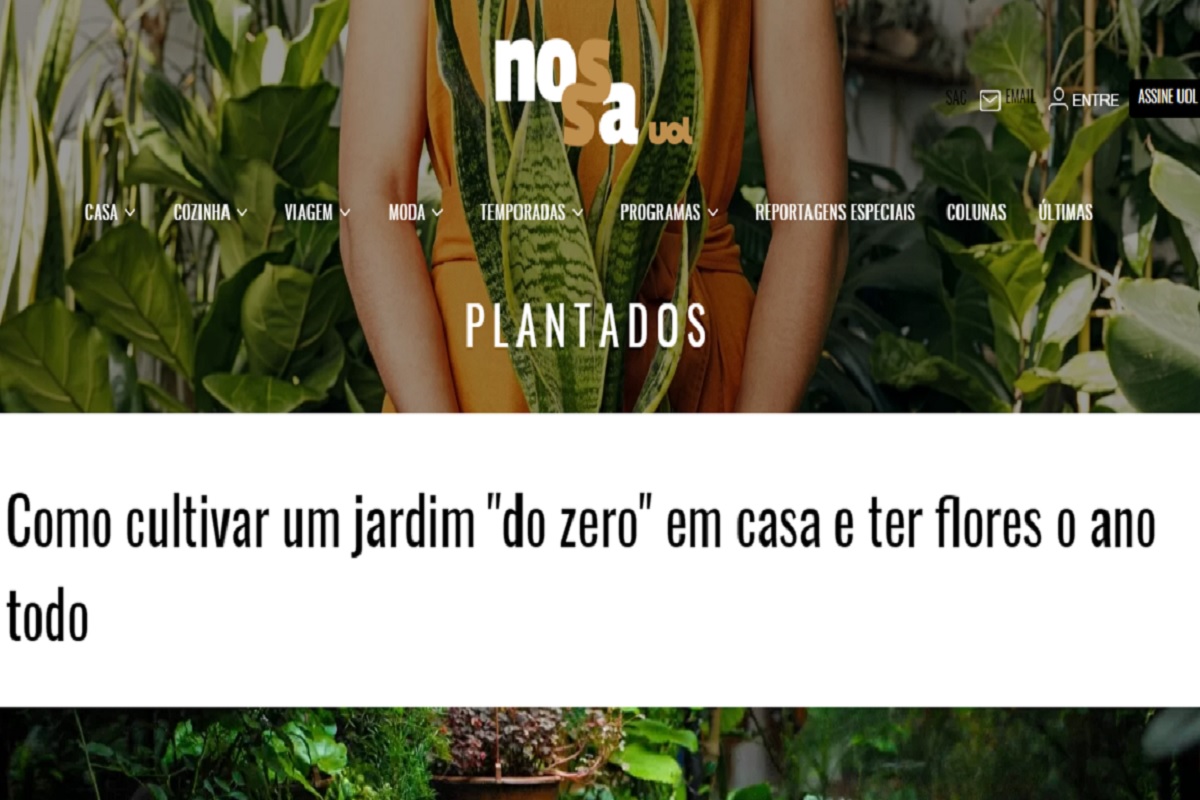 Publicação do site UOL falando sobre flores para jardim - Imagem do portal UOL