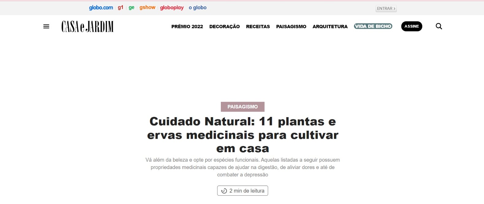 Plantas Medicinais - Print Revista Casa e Jardim